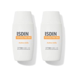 Isdin Fotoultra 100 Active Unify Sin cor SPF50+, Oferta Duplo 2x 50 ml