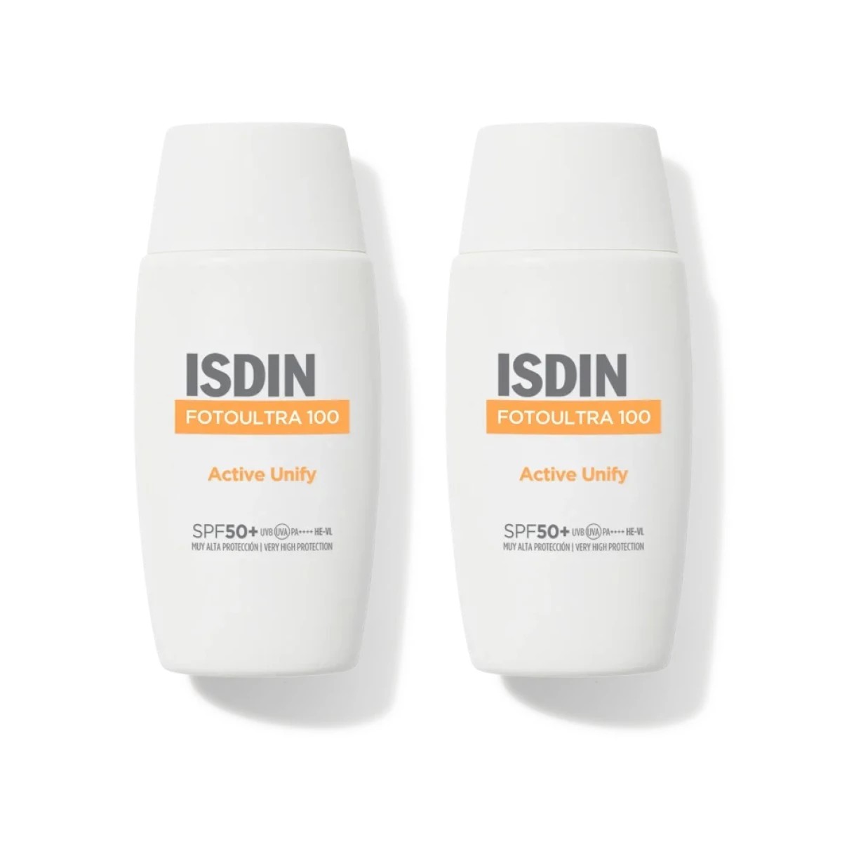 Isdin Fotoultra 100 Active Unify Sin cor SPF50+, Oferta Duplo 2x 50 ml
