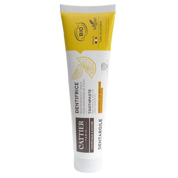 Cattier Dentargile Limão Creme Dental, 75ml.