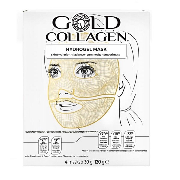 Máscara de hidrogel de colágeno dourado