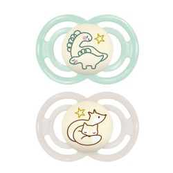 MAM Noite Perfeita Chupeta de Silicone Neutro Fisiológico +6M, 2 unidades