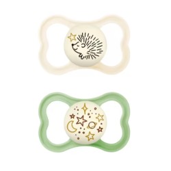 MAM Chupete Silicona Simetrica Supreme Night Neutro +16M, 2 unidades