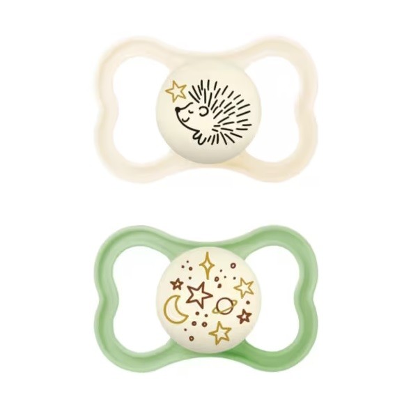 MAM Chupete Silicona Simetrica Supreme Night Neutro +16M, 2 unidades