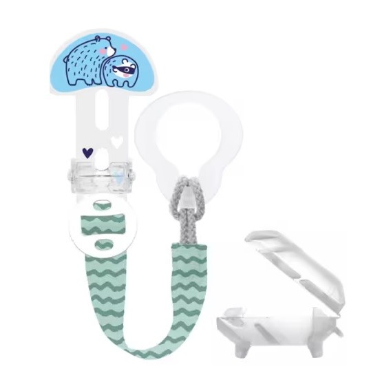 MAM Clipe isso! & Capa Azul fecho de chupeta, 1 Unidade.