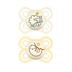 MAM Noite Perfeita Chupeta de Silicone Neutro 0+, 2 unidades