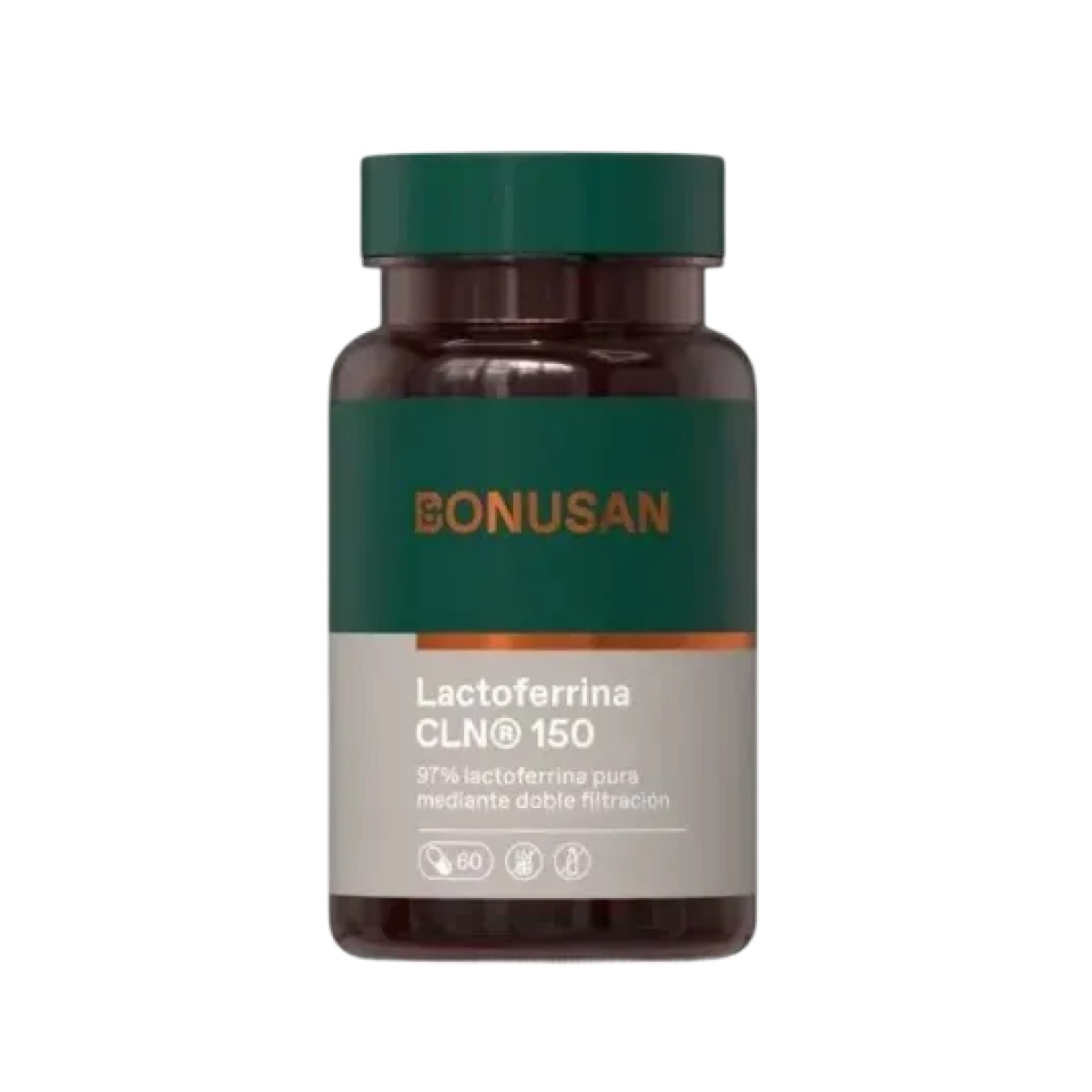 Bonusan Lactoferrina 150 mg, 60 cápsulas.