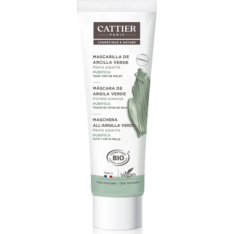 Máscara de Argila Verde Cattier (Pele Oleosa), 100ml.