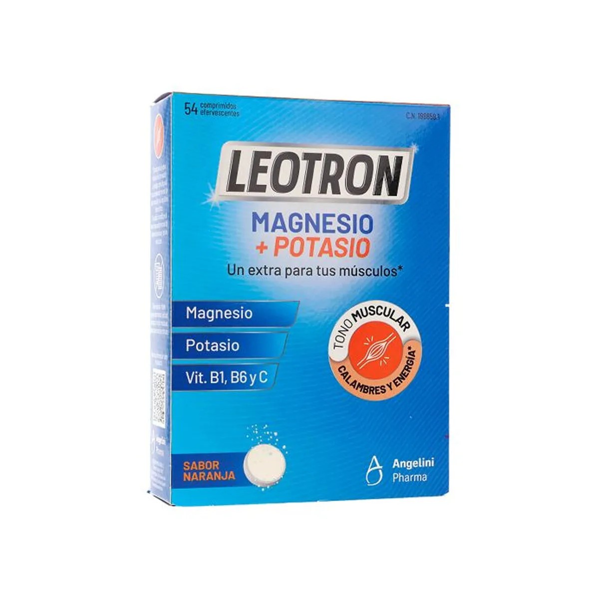 Leotron Vitality Magnésio + Potássio tripla ação, 54 comprimidos efervescentes.