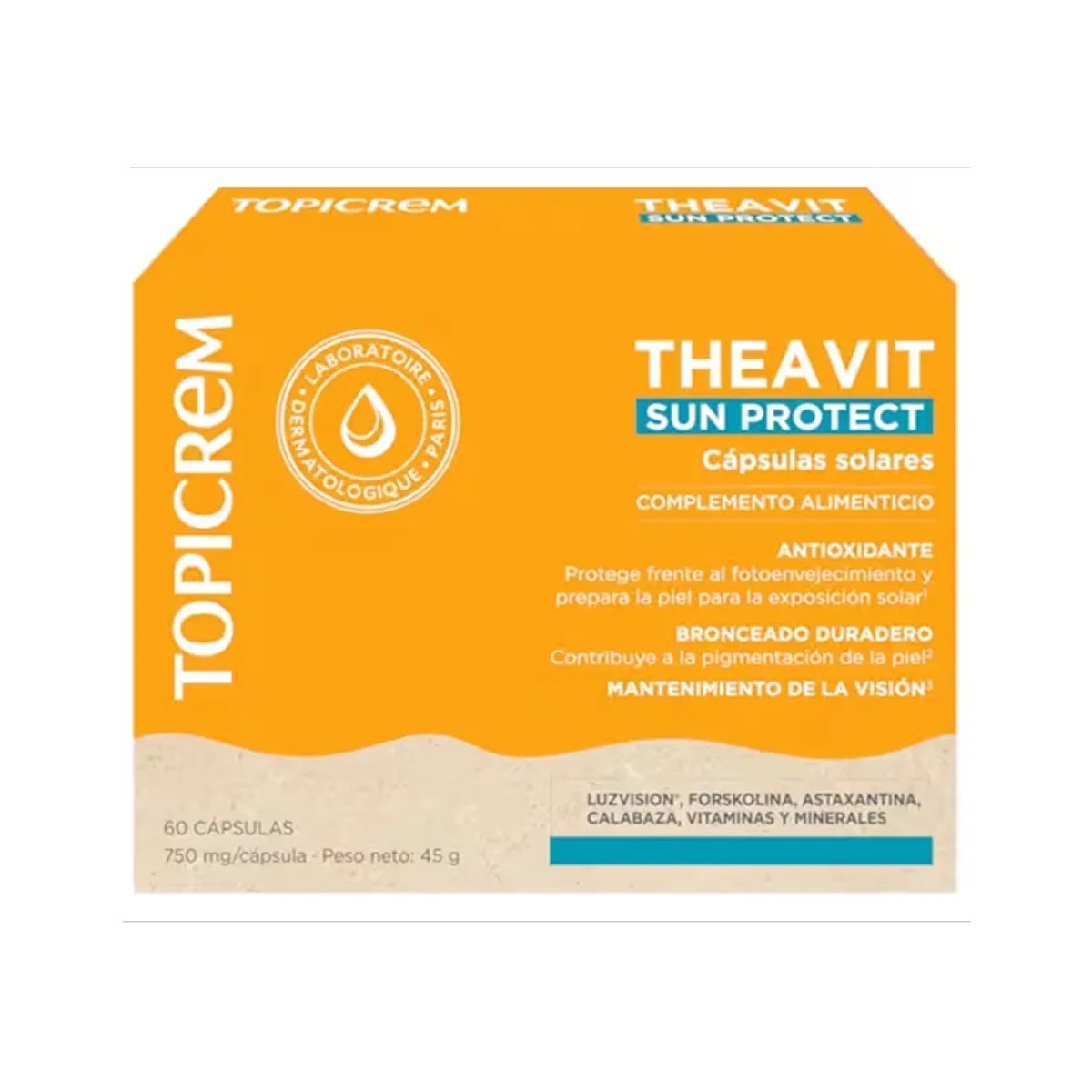Topicrem AH Solar (Theavit solar), 60 cápsulas.
