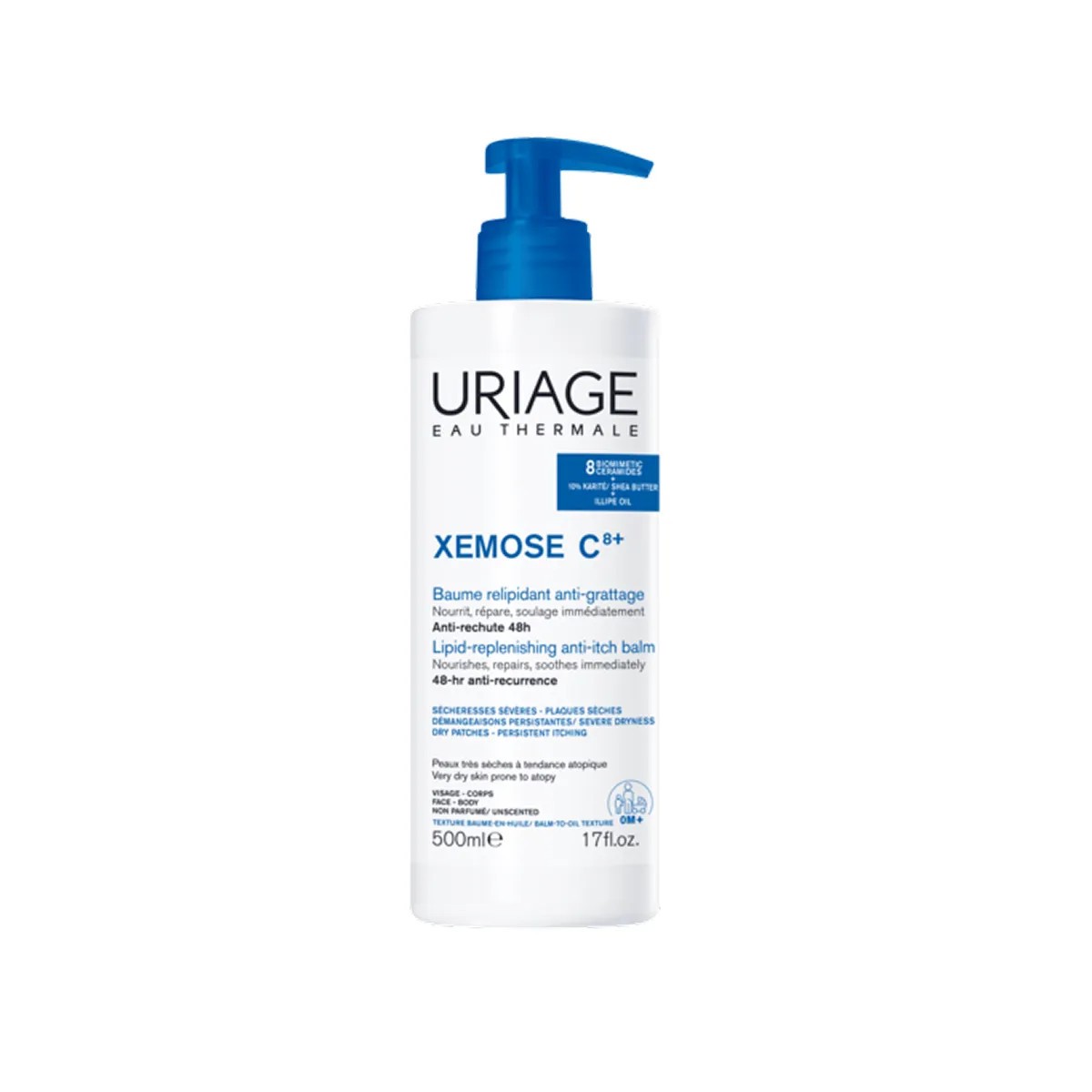 Uriage Xemose C8+ Bálsamo Relipidizante Anti-prurido, 500 ml