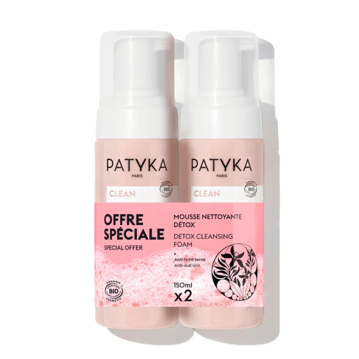 Patyka Duo Espuma Limpadora Detoxificante, 2x150 ml