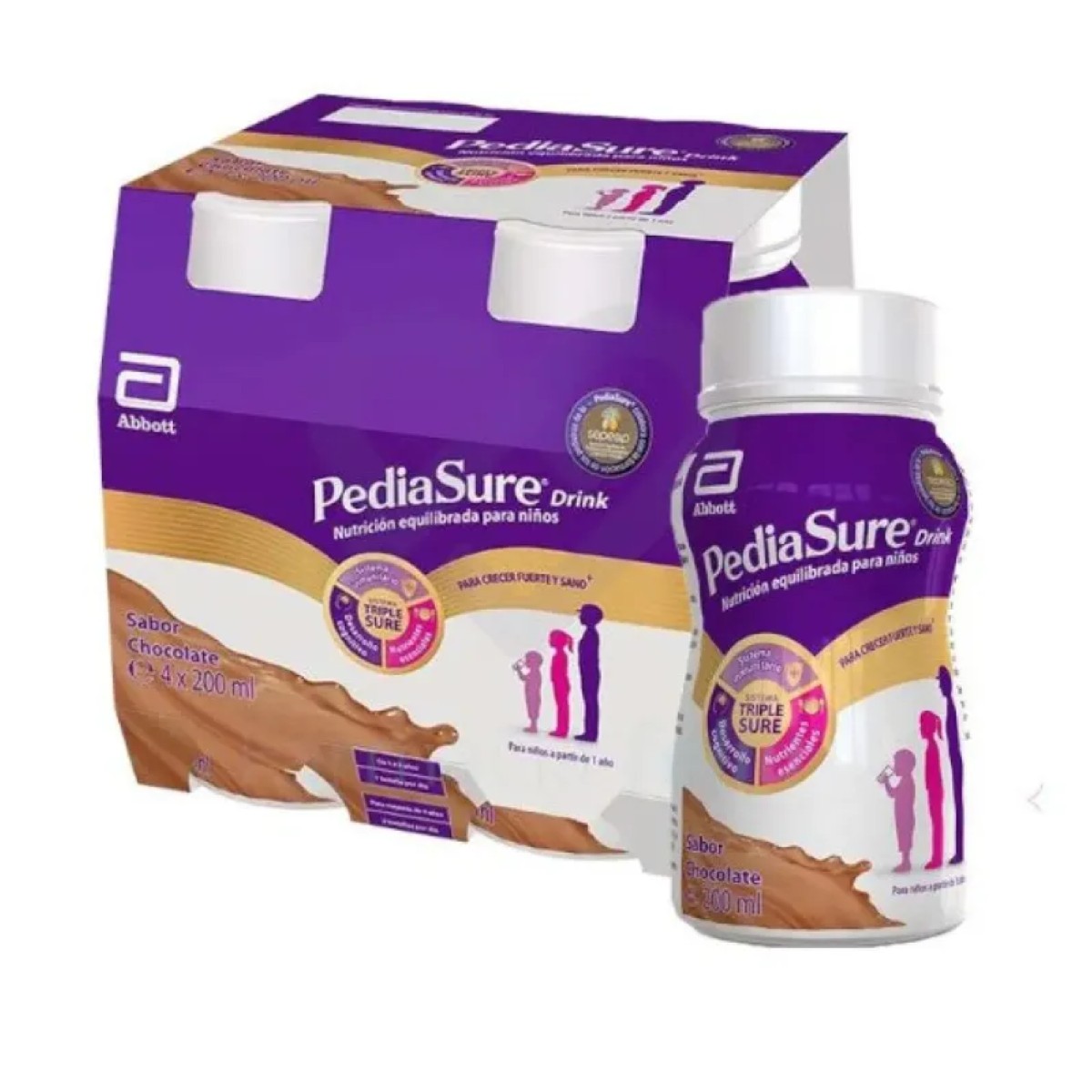 PediaSure Drink Sabor Chocolate, 4x200ml