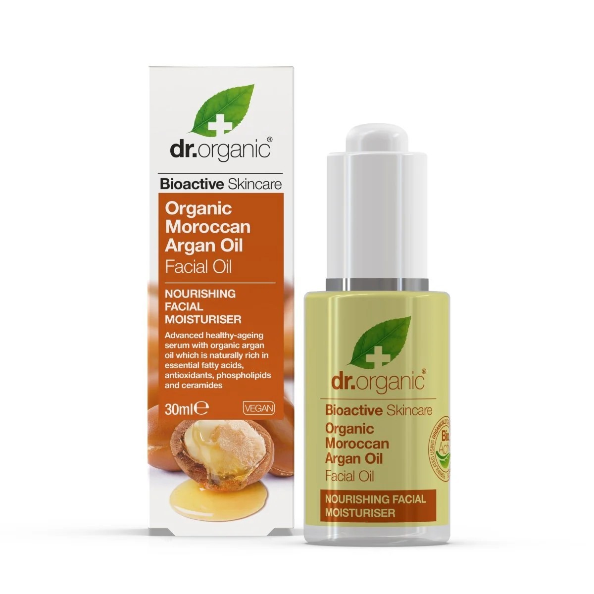 Dr Óleo de Argan Orgânico Óleo Facial, 30ml.