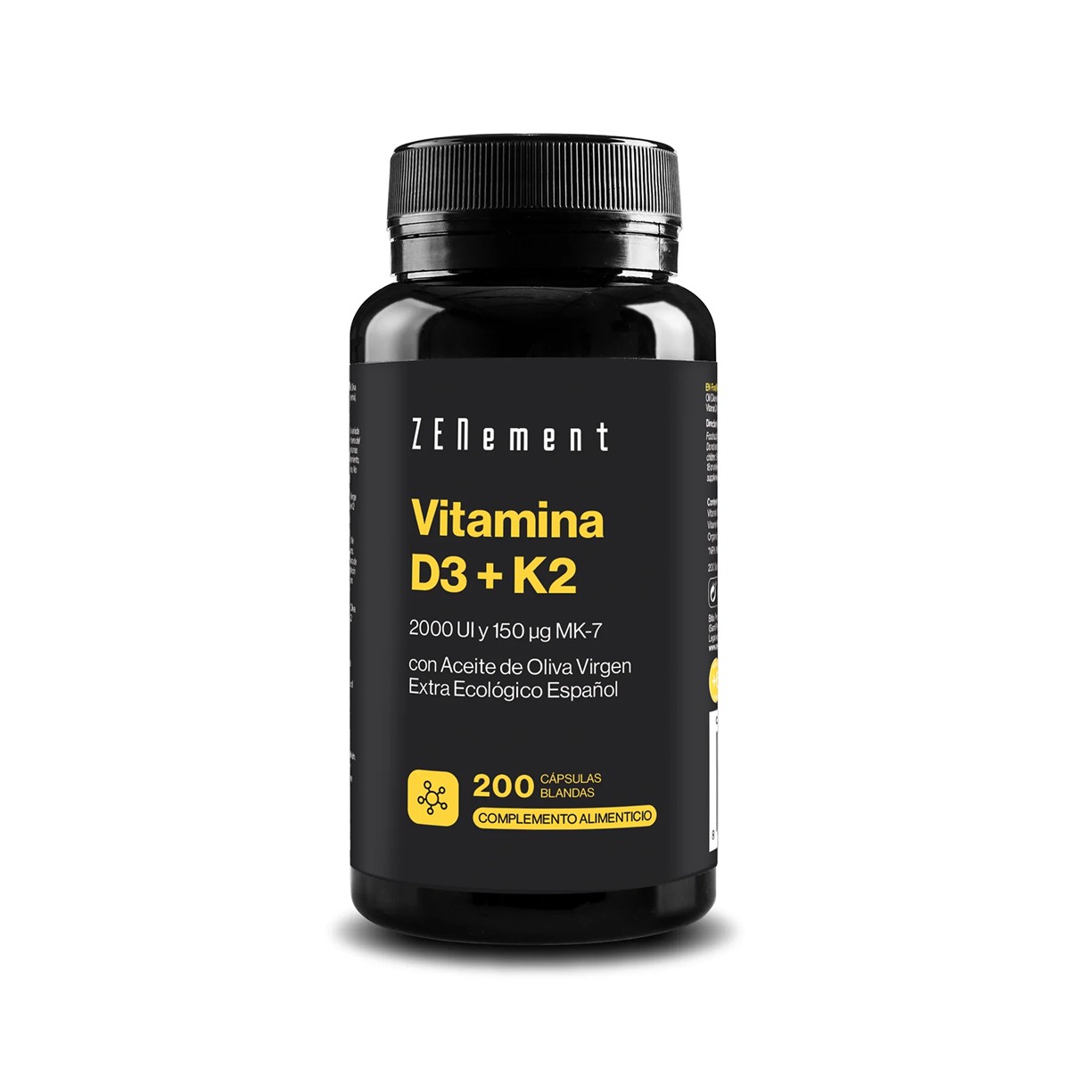 Zenement Vitamina D3 + K2 2000 UI e 150 µg MK-7, 200 cápsulas moles
