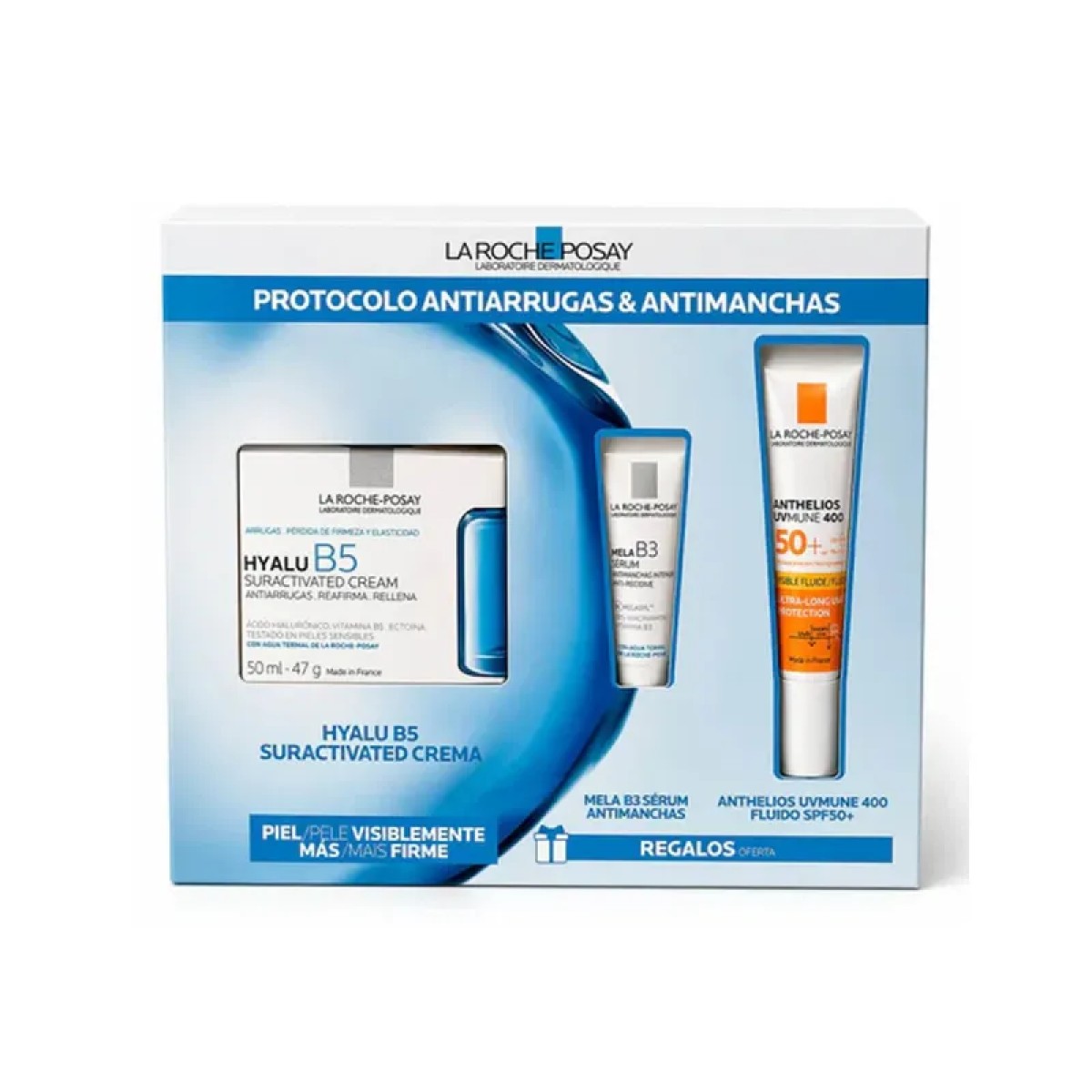 La Roche Posay Hyalu B5 Creme Surativado, 50 ml + Oferta Mela B3 Sérum, 3 ml + Anthelios Uvmune 400 Fluido SPF50+, 15 ml