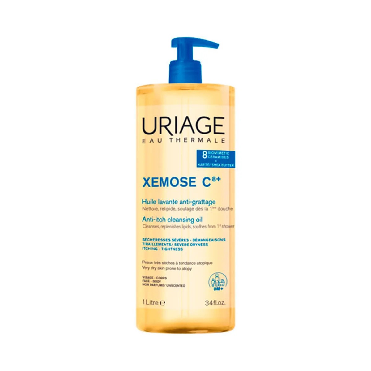 Uriage Xémose C8+ Óleo de Limpeza Calmante, 1 L