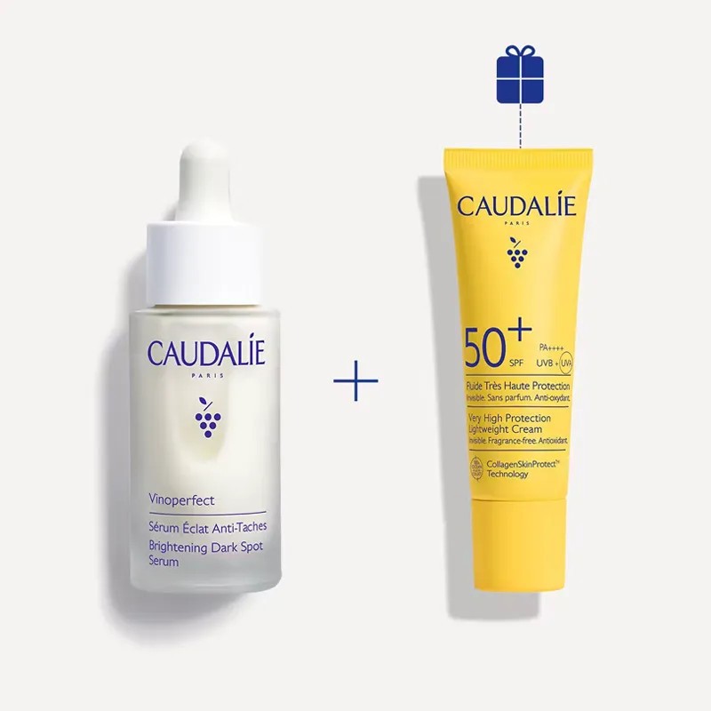 Caudalie vinoperfect serum antimanchas cofre. Regalo Vinosun SPF50+