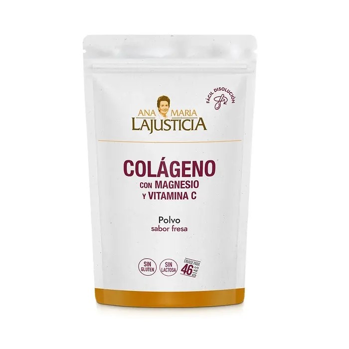 Ana María Lajusticia Colágeno com Mg + Vit. C Sabor morango 350 gr Pó
