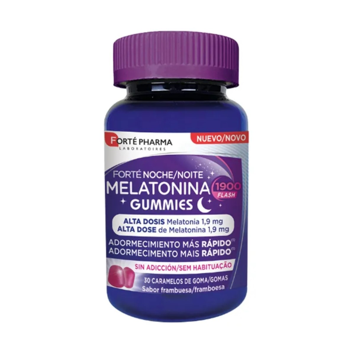 Forte Noche Melatonina Gummies Sabor Framboesa, 30 gummies