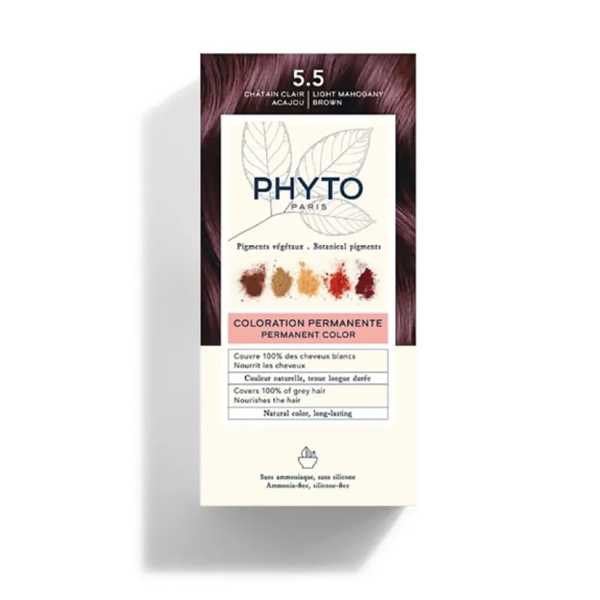 Phyto Color Kit Coloração 5.5 Castanho Claro Mogno