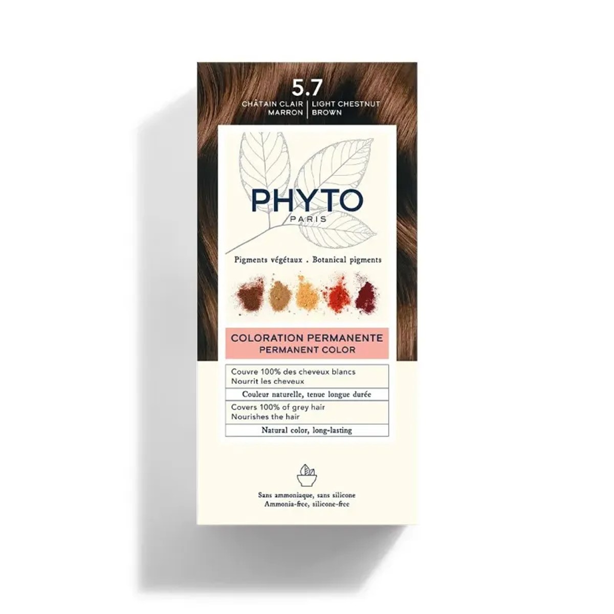 Phyto Color Kit Coloração 5.7 Castanho Claro Marrom