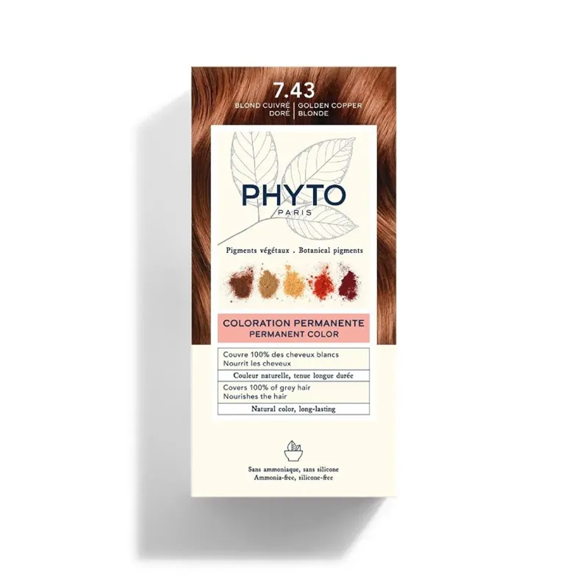 Phyto Color Kit Coloração 7.43 Louro Dourado Acobreado