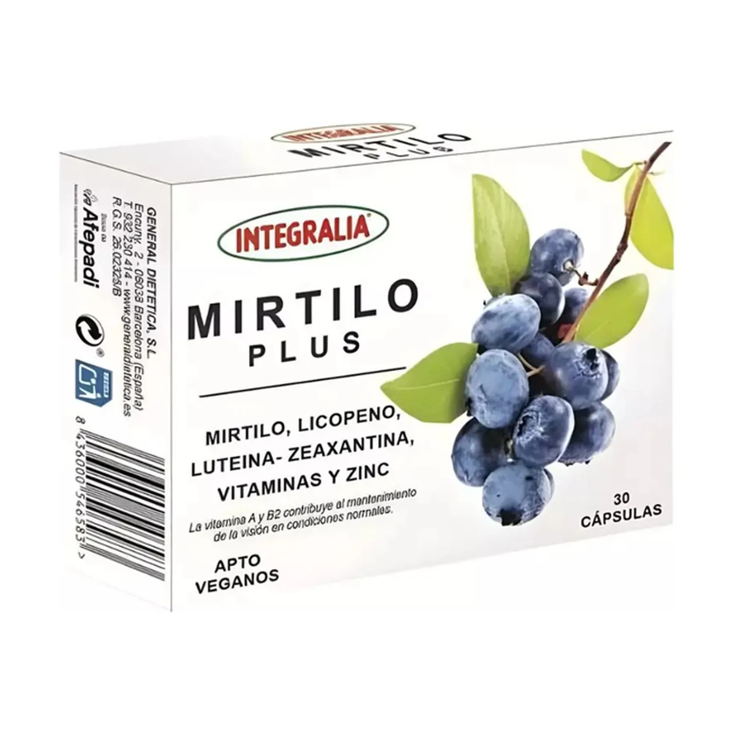 Integralia Mirtilo Plus, 30 cápsulas