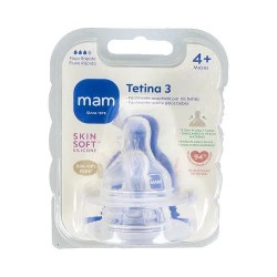 MAM Teto de Silicone de Fluxo Rápido +4m 2Pcs.