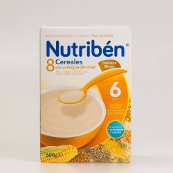 Nutribén 8 Cereais, Mel e Biscoitos Maria, 600g.